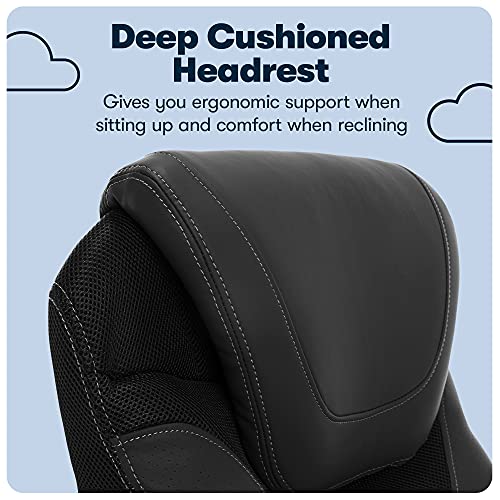 Serta AIR Health and Wellness Executive Office Chair, High Back Big and Tall Ergonomic for Lumber Support Task Swivel, Bonded Leather, Black