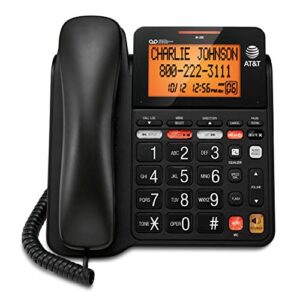 at&t cd4930 corded phone with digital answering system and caller id, extra-large tilt display & buttons, black
