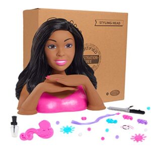 barbie styling head (black hair), multicolor