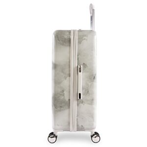 BEBE Women's Lilah 2 Piece Set Suitcase with Spinner Wheels, Silver Marble, One Size