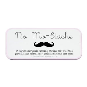 no mo-stache shark tank hair removal lip wax strips - safe to use for all skin type - 24 travel friendly individual use lip wax strips - the quick easy way of lip waxing - hair removal skin exfoliator