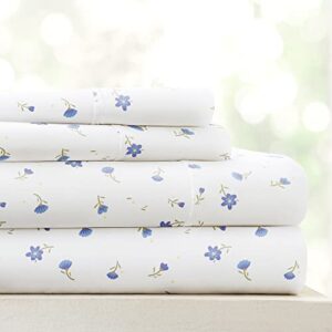 linen market 4 piece full size sheet sets (light blue floral) - sleep better than ever with these ultra-soft & cooling bed sheets for your full size bed - deep pocket fits 16" mattress