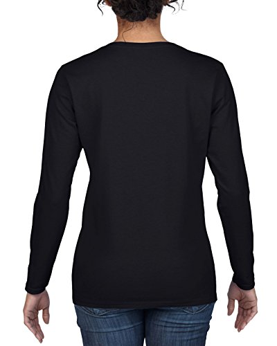 Gildan Women's Heavy Cotton Long Sleeve T-Shirt, 2-Pack, Black, Large