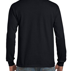 Gildan Men's Ultra Cotton Long Sleeve T-Shirt, Style G2400, Multipack, Black (2-Pack), Large