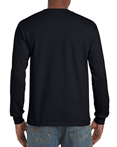 Gildan Men's Ultra Cotton Long Sleeve T-Shirt, Style G2400, Multipack, Black (2-Pack), Large