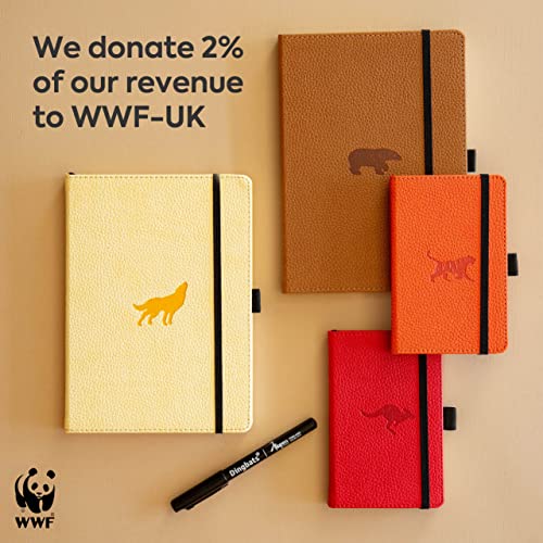 Dingbats A5 Wildlife Notebook Journal Hardcover, Cream 100gsm Ink-Proof Paper, 6.1 x 8.5 inches, 192 pages (Orange Tiger, Lined)