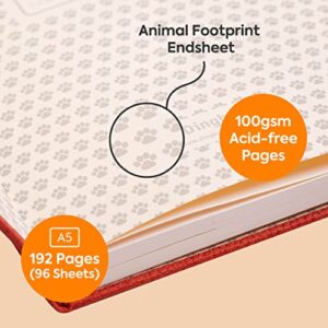 Dingbats A5 Wildlife Notebook Journal Hardcover, Cream 100gsm Ink-Proof Paper, 6.1 x 8.5 inches, 192 pages (Orange Tiger, Lined)