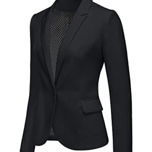 LookbookStore Jackets Casual Blazers for Women Fashion 2023 Black Jacket Suit Notched Lapel Work Office Jacket Suit 2023 Office Clothes Size Medium Women Blazer Size 8 Size 10