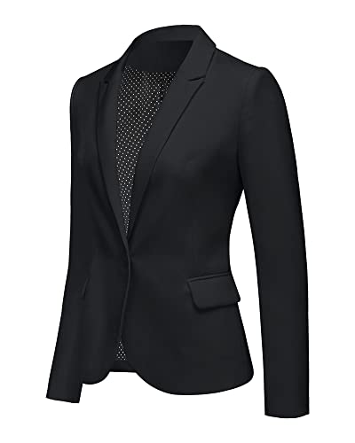 LookbookStore Jackets Casual Blazers for Women Fashion 2023 Black Jacket Suit Notched Lapel Work Office Jacket Suit 2023 Office Clothes Size Medium Women Blazer Size 8 Size 10