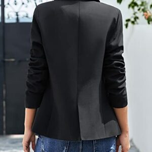 LookbookStore Jackets Casual Blazers for Women Fashion 2023 Black Jacket Suit Notched Lapel Work Office Jacket Suit 2023 Office Clothes Size Medium Women Blazer Size 8 Size 10