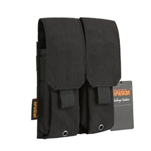 excellent elite spanker tactical molle single/double/triple mag pouch for m4 m14 m16 ar15 ar10 g36 magazine holds 2 mags (b double-black)