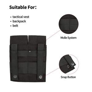 EXCELLENT ELITE SPANKER Tactical Molle Single/Double/Triple Mag Pouch for M4 M14 M16 AR15 AR10 G36 Magazine Holds 2 Mags (B Double-Black)