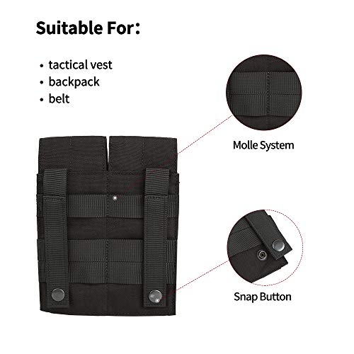 EXCELLENT ELITE SPANKER Tactical Molle Single/Double/Triple Mag Pouch for M4 M14 M16 AR15 AR10 G36 Magazine Holds 2 Mags (B Double-Black)