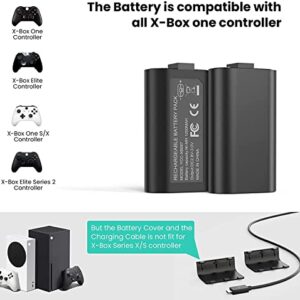 YCCSKY Controller Battery Pack for Xbox One/Xbox Series X|S, 2 X 1200mAh Rechargeable Battery Pack Play and Charge Kit for Xbox One X/S