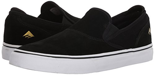 Emerica mens Wino G6 Slip-on Skate Shoe, Black/White/Gold, 9.5 US