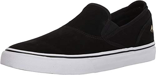 Emerica mens Wino G6 Slip-on Skate Shoe, Black/White/Gold, 9.5 US