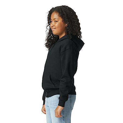 Gildan Youth Full Zip Hoodie Sweatshirt, Style G18600B, Black, Small