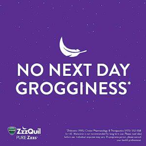 ZzzQuil PURE Zzzs, Melatonin Sleep Aid Gummies with Lavender, Valerian Root and Chamomile, Natural Wildberry Vanilla Flavor, Non-Habit Forming, Drug-Free, 48 Count