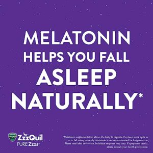 ZzzQuil PURE Zzzs, Melatonin Sleep Aid Gummies with Lavender, Valerian Root and Chamomile, Natural Wildberry Vanilla Flavor, Non-Habit Forming, Drug-Free, 48 Count