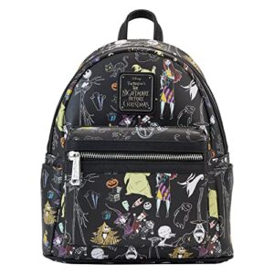 loungefly disney nightmare before christmas all over print womens double strap shoulder bag purse