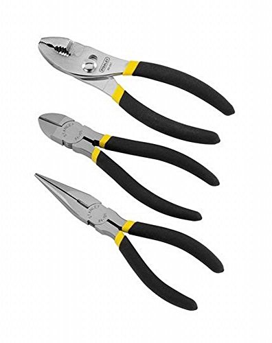 Stanley 3 pc. Drop Forged Steel Pliers Set 6 in. L Black/Yellow