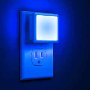 lohas blue led night lights, 4 pack dusk to dawn sensor blue plug into wall light for kids, blue plug in night light, auto on/off nightlight ideal for home decor, kid’s room, bedroom, kitchen, hallway
