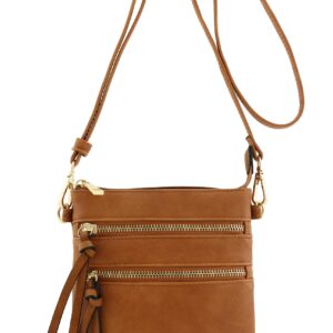 Isabelle Functional Multi Pocket Crossbody Bag (Dark Tan)