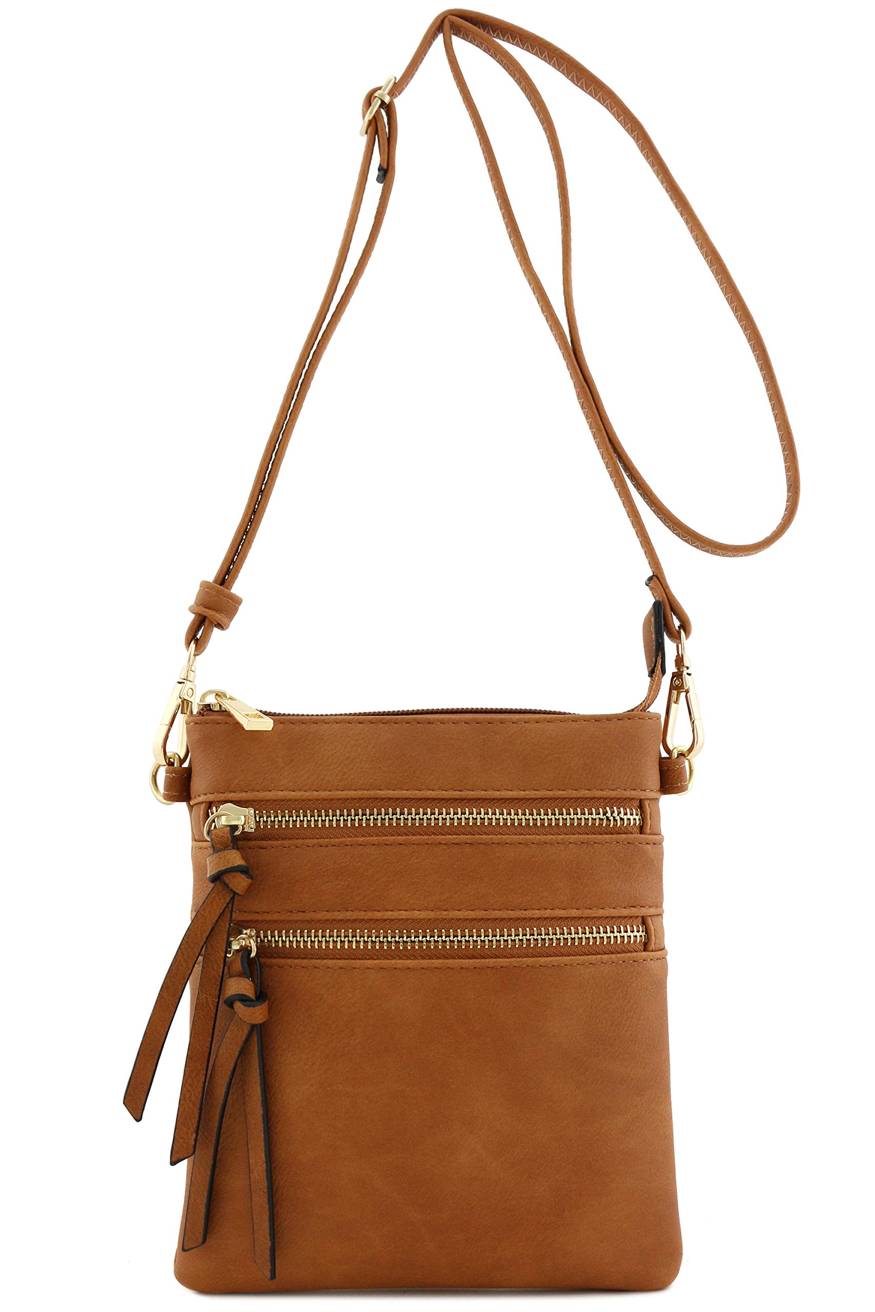 Isabelle Functional Multi Pocket Crossbody Bag (Dark Tan)