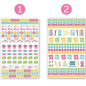 bloom daily planners Productivity Stickers - Variety Sticker Pack - Six Sticker Sheets Per Pack!