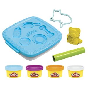 play-doh create ‘n go pets playset, set with storage container, arts and crafts activities, kids toys for 3 year olds and up