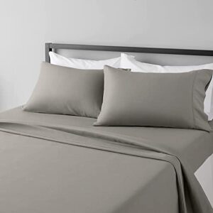 pieridae king size sheets set - 4 piece, grey king sheets, ultra soft breathable linen bed sheets for king size bed, double brushed king bed sheets, hotel luxury king size sheets deep pocket set, grey