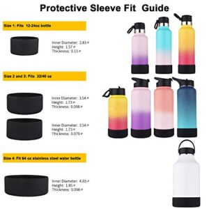 bottlebottle Protective Silicone Sleeve Fit 12-64oz for Hydro Sports,Simple Modern,Takeya,MIRA, Iron Flask and Other Brand Water Bottle, BPA Free Anti-Slip Bottom Sleeve Cover