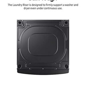 SAMSUNG 27” Wide Laundry Riser Pedestal Stand for 27” Wide Front Load Washer or Dryer, Lifts Machine 6”in Height, WE272NV/A3, Stainless Steel, Brushed Black