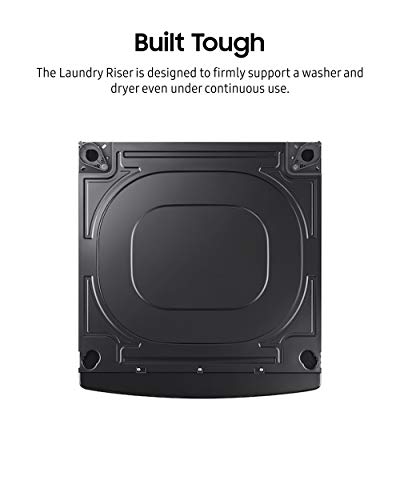 SAMSUNG 27” Wide Laundry Riser Pedestal Stand for 27” Wide Front Load Washer or Dryer, Lifts Machine 6”in Height, WE272NV/A3, Stainless Steel, Brushed Black