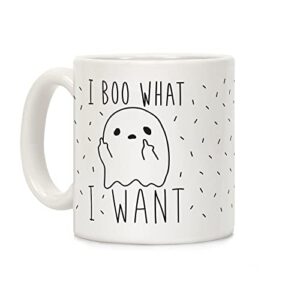 lookhuman i boo what i want white 11 ounce ceramic coffee mug