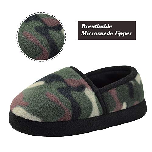 Slippers for Boys Kids Camouflage Bedroom Slippers Warm Indoor/Outdoor Household 13-1 US Green