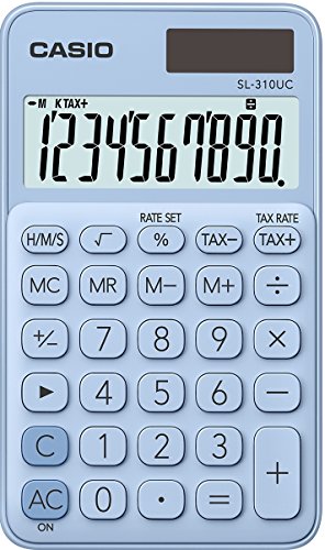 CASIO SL-310UC 10 Digit Trend Colours Tax Calculator Thousands Division Solar Battery Powered