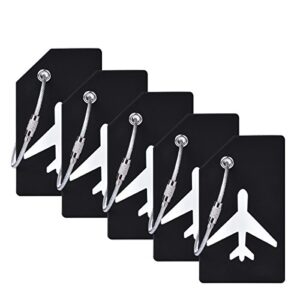 5pack black silicone luggage tag with name id card perfect to quickly spot luggage suitcase by ovener