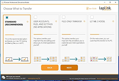 Laplink PCmover Ultimate 11 | Moves your Applications, Files and Settings from an Old PC to a New PC | Includes Optional Ethernet Cable | 1 Use