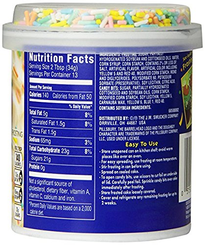 Pillsbury Moist Premium Cake Mix 15.25 Ounce and Funfetti Vanilla Flavored Frosting 15.6 Ounce