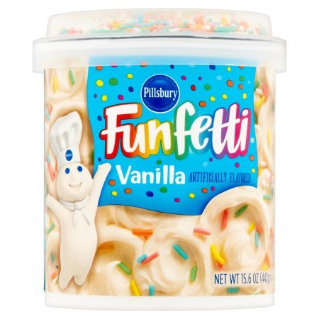 Pillsbury Moist Premium Cake Mix 15.25 Ounce and Funfetti Vanilla Flavored Frosting 15.6 Ounce