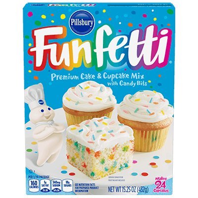 Pillsbury Moist Premium Cake Mix 15.25 Ounce and Funfetti Vanilla Flavored Frosting 15.6 Ounce