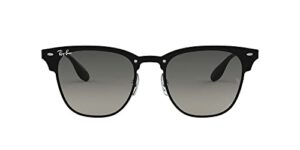 ray-ban rb3576n blaze clubmaster square sunglasses, demi gloss black/grey gradient dark grey, 47 mm