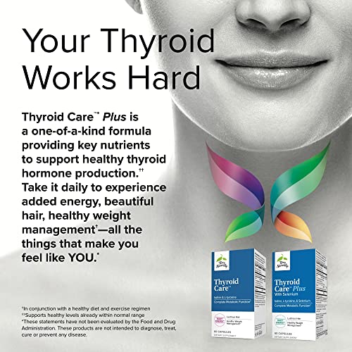 Terry Naturally Thyroid Care Plus - 60 Capsules - with Selenium, Iodine & L-Tyrosine - Non-GMO, Gluten Free, Kosher - 30 Servings