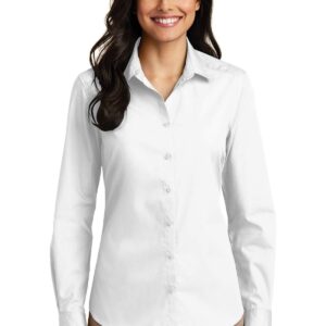 Port Authority Ladies Long Sleeve Carefree Poplin Shirt 3XL White