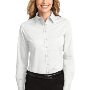 Port Authority Ladies Long Sleeve Carefree Poplin Shirt 3XL White