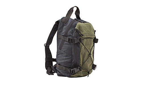 Grey Ghost Gear Throwback Tactical Backpack, Black/Olive Drab, Length-15â€ Width-9â€ Depth-6â€