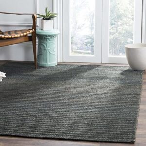safavieh cape cod collection accent rug - 4' x 6', dark green, handmade braided hemp, ideal for high traffic areas in entryway, living room, bedroom (cap504a)