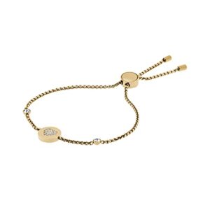 michael kors symbols gold-tone bracelet, gold heart pendant, 8.5" inner circumference (mkj5043710)