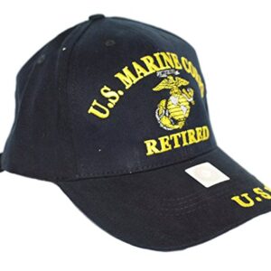 U.S. United States Marine Corps Retired Black Hat Cap USMC Marines 4-07-B